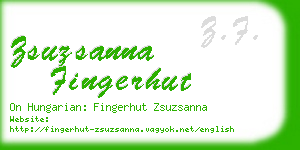 zsuzsanna fingerhut business card
